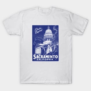 1940 Sacramento California, Blue T-Shirt